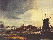 Aert van der Neer Landscape with Windmill oil painting